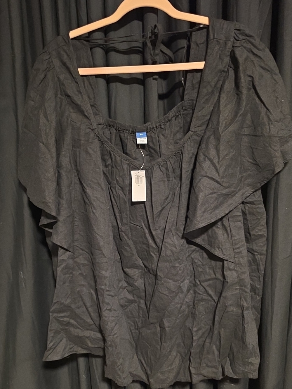 Old Navy Black Ruffle Sleeve Blouse
